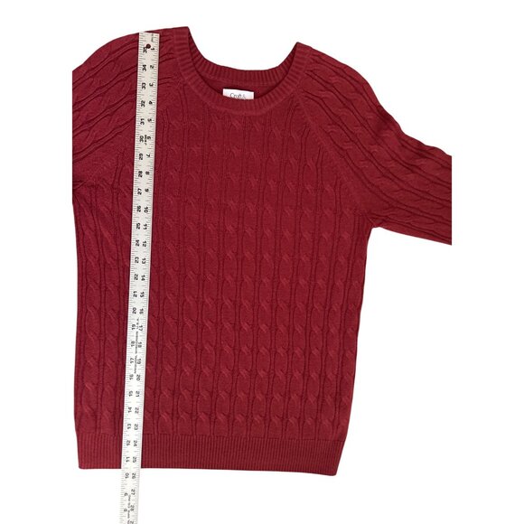 Croft & Barrow Mauve Cable Knit Long Sleeve Pullover Sweater Lightweight Small - Picture 6 of 6